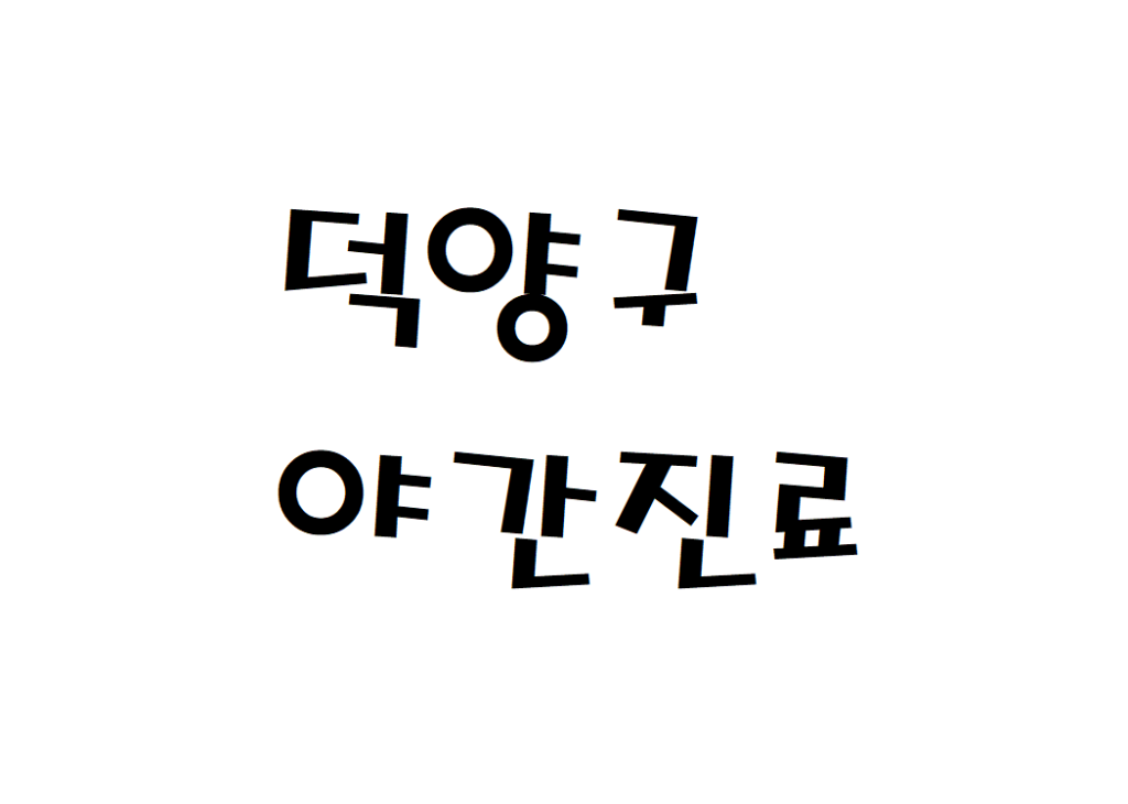 고양시 덕양구 소아청소년과 병원 야간진료