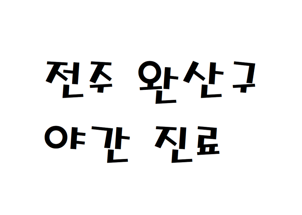 전주시 완산구 평일 내과 야간진료 병원
