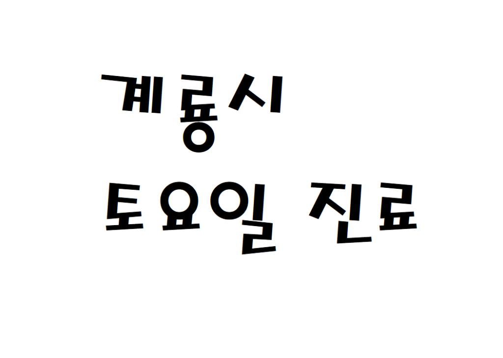 계룡시 야간진료 토요일 일요일 내과 신경과 피부과 병원 문 여는곳 찾기