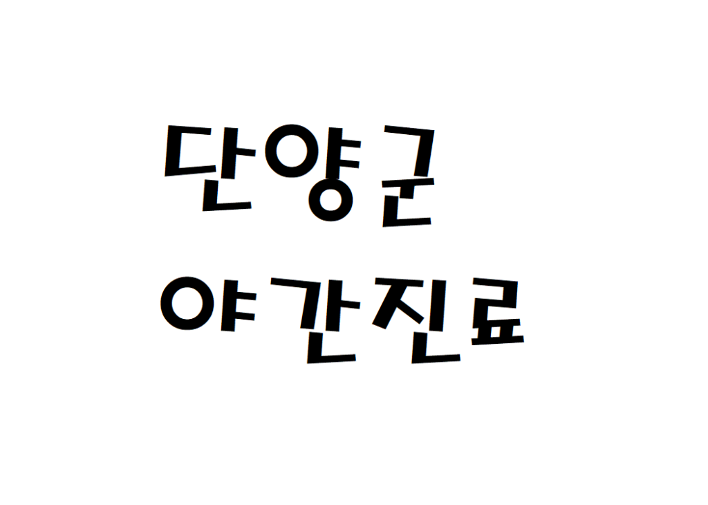 단양군 피부과 외과 내과 토요일 평일 야간진료 병원 검색하기