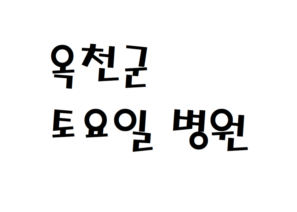 옥천군 소아과 정형외과 이비인후과 병원 주말진료 하는곳 찾기