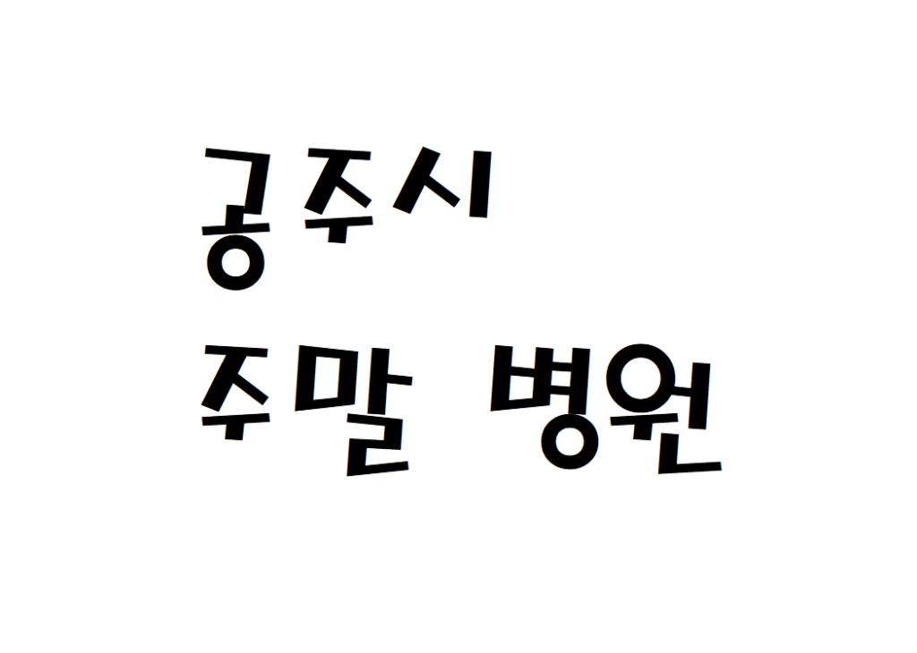 공주시 공휴일 토요일 병원 산부인과 가정의학과 피부과 문 여는곳 찾기